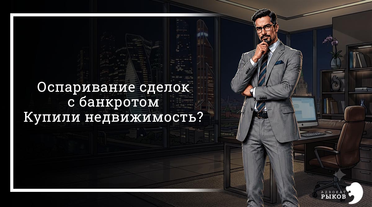 Оспаривание сделок с банкротом. Купили недвижимость?